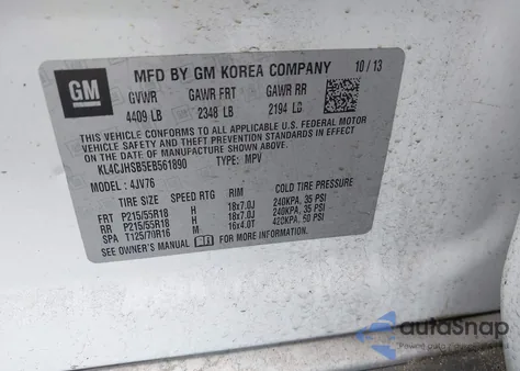 2014 Buick Encore Premium z USA, uszkodzony, nr VIN KL4CJHSB5EB561890